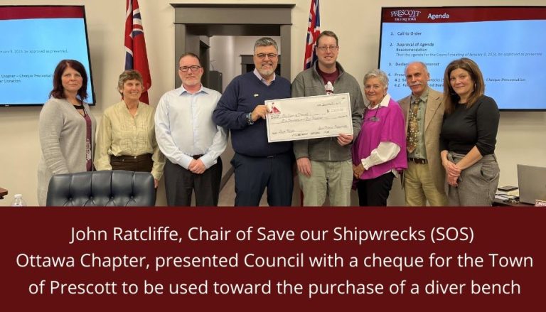 Cheque presentation for new Diver Bench
